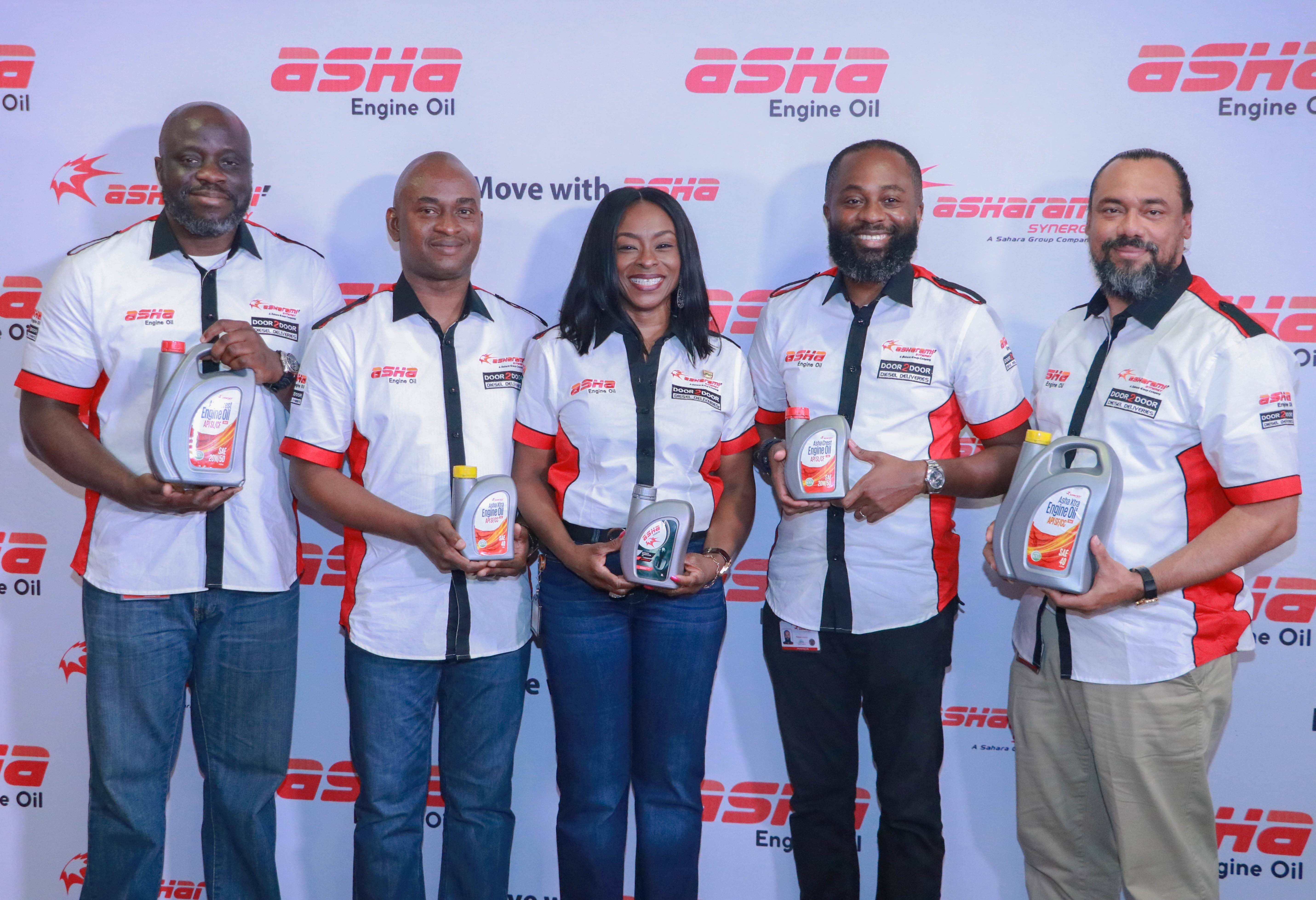 L-R : Adesoji Ogungbesan, CFO, Asharami Synergy; Oluwaseun Yussuf, Lubricant Sales Manager, Asharami Synergy; Moroti Adedoyin-Adeyinka, MD/CEO Asharami Synergy; Foluso Sobanjo, COO, Asharami Synergy and Lekan Ogundowole, CTO, Asharami Synergy